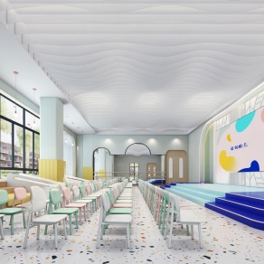 现代幼儿园音体室3D模型下载